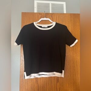Zara Black and White Knit Top